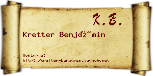 Kretter Benjámin névjegykártya